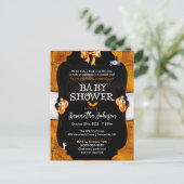 Spiderweb Halloween Baby shower Invitation Uitnodiging Briefkaart (Staand voorkant)