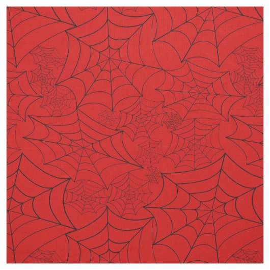 spiderweb halloween gothic spider web red stof (Swatch)