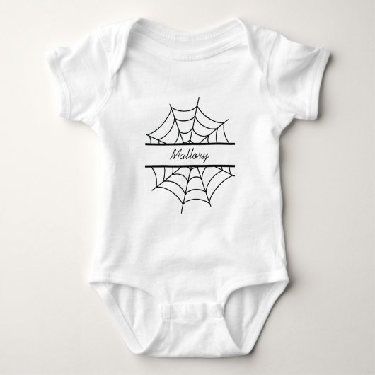 Spiderweb Halloween naam Romper (Voorkant)