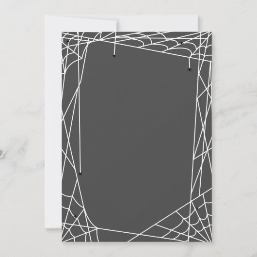 Spiderweb Halloween Party Kaart (Achterkant)