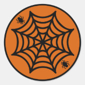 Spiderweb Halloween Ronde Sticker (Voorkant)
