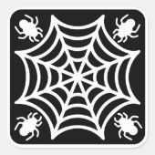 Spiderweb Halloween Vierkante Sticker (Voorkant)