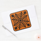 Spiderweb Halloween Vierkante Sticker (Envelop)