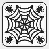 Spiderweb Halloween Vierkante Sticker (Voorkant)