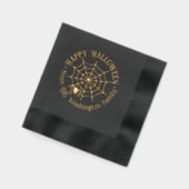 SpiderWeb & Hanging Spider Halloween Familienaam Folie Servetten (Links)