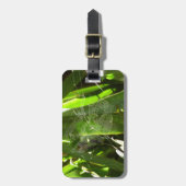 Spiderweb in de Natuur Tropische bladeren Bagagelabel (Voorkant verticaal)
