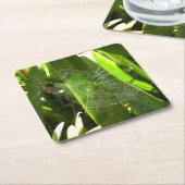 Spiderweb in de Natuur Tropische bladeren Kartonnen Onderzetters (Schuin)