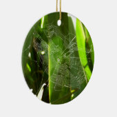 Spiderweb in de Natuur Tropische bladeren Keramisch Ornament (Rechts)