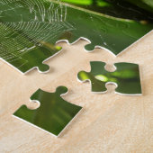 Spiderweb in de Natuur Tropische bladeren Legpuzzel (Zijkant)