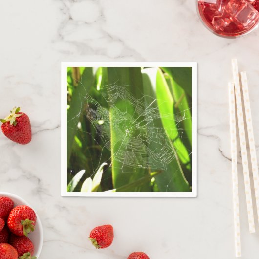 Spiderweb in de Natuur Tropische bladeren Servet (Insitu)