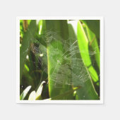 Spiderweb in de Natuur Tropische bladeren Servet (Voorkant)