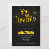 Spiderweb Je bent uitgenodigd voor Halloween Party Kaart (Voorkant)