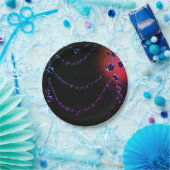 Spiderweb juweel zwart paarse roze papieren bordje (Feest)