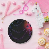 Spiderweb juweel zwart paarse roze papieren bordje (Feest)