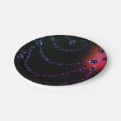 Spiderweb juweel zwart paarse roze papieren bordje (Gekanteld)