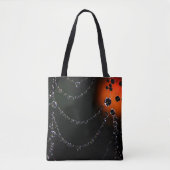 Spiderweb juwelen en oogstmaan zwart sinaasappel tote bag (Voorkant)