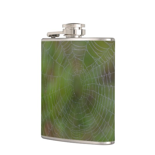 Spiderweb met druppeltjes heupfles (Links)