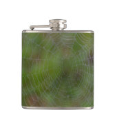 Spiderweb met druppeltjes heupfles (Voorkant)