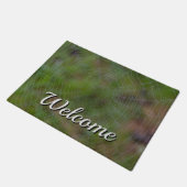 Spiderweb met druppeltjes Welkom Doormat Deurmat (Schuin)