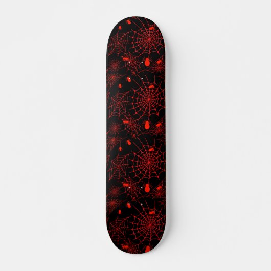 Spiderweb met spinnen zwarte achtergrond persoonlijk skateboard (Voorkant)
