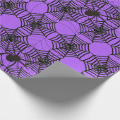 Spiderweb op Paarse Halloween Craft of Gift Cadeaupapier (Hoek)