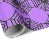 Spiderweb op Paarse Halloween Craft of Gift Cadeaupapier (Rol Hoek)