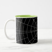 spiderweb op zwart tweekleurige koffiemok (Links)