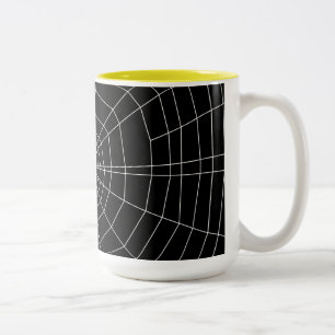 spiderweb op zwart tweekleurige koffiemok