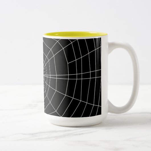 spiderweb op zwart tweekleurige koffiemok (Rechts)