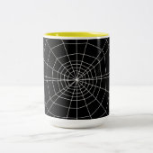 spiderweb op zwart tweekleurige koffiemok (Center)