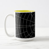 spiderweb op zwart tweekleurige koffiemok (Links)