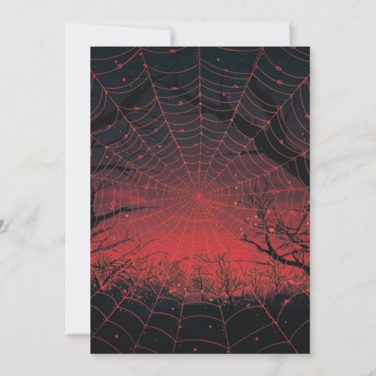 Spiderweb oranje roze zonsondergang Halloween Part Kaart (Achterkant)