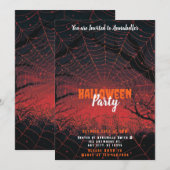 Spiderweb oranje roze zonsondergang Halloween Part Kaart (Voorkant / Achterkant)