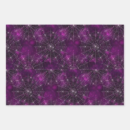 Spiderweb Paarse Design inpakpapier vellen (Voorkant 3)