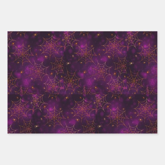 Spiderweb Paarse Design inpakpapier vellen (Voorkant 2)