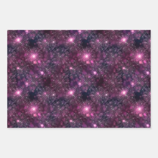 Spiderweb Paarse Design inpakpapier vellen (Voorkant)
