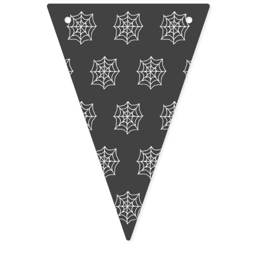 Spiderweb Party Banner (wit & donkergrijs) (Derde vlag)
