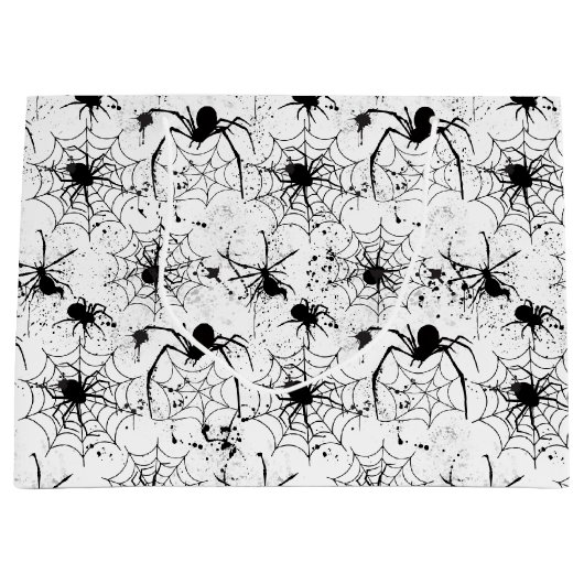Spiderweb Pattern Halloween  Groot Cadeauzakje (Voorkant)