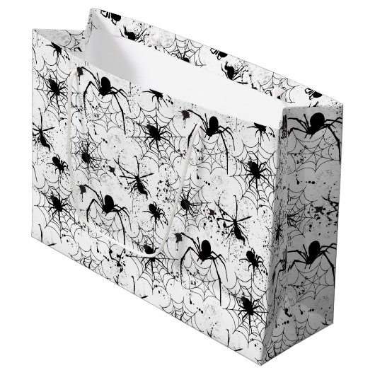 Spiderweb Pattern Halloween  Groot Cadeauzakje (Voorkant Gekanteld)