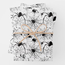 Spiderweb Pattern Halloween  Inpakpapier Vel