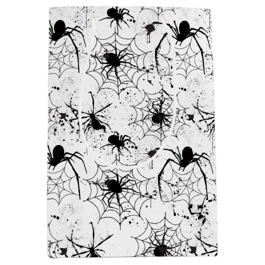 Spiderweb Pattern Halloween  Medium Cadeauzakje (Voorkant)
