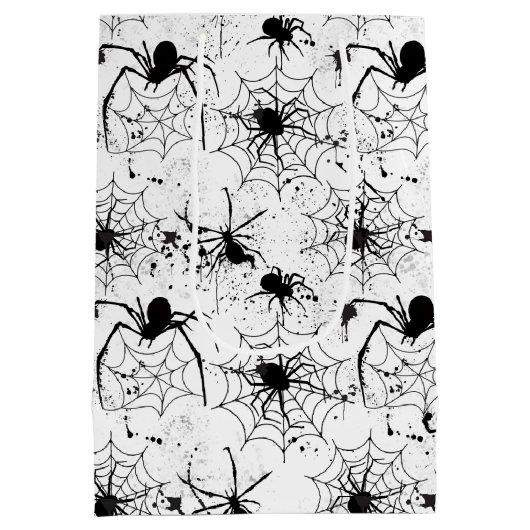 Spiderweb Pattern Halloween  Medium Cadeauzakje (Achterkant)