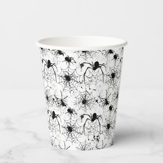 Spiderweb Pattern Halloween  Papieren Bekers (Achterkant)