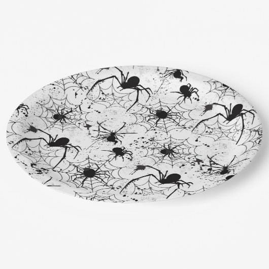 Spiderweb Pattern Halloween Papieren Bordje (Gekanteld)