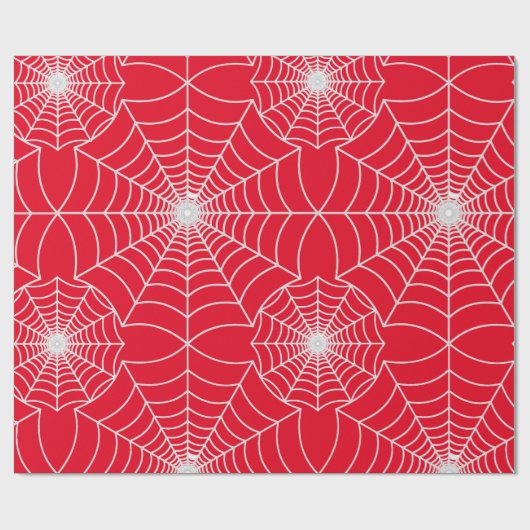 SPiderWeb Patterned Red Design Cadeaupapier (Vlak)