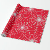 SPiderWeb Patterned Red Design Cadeaupapier (Uitgerold)