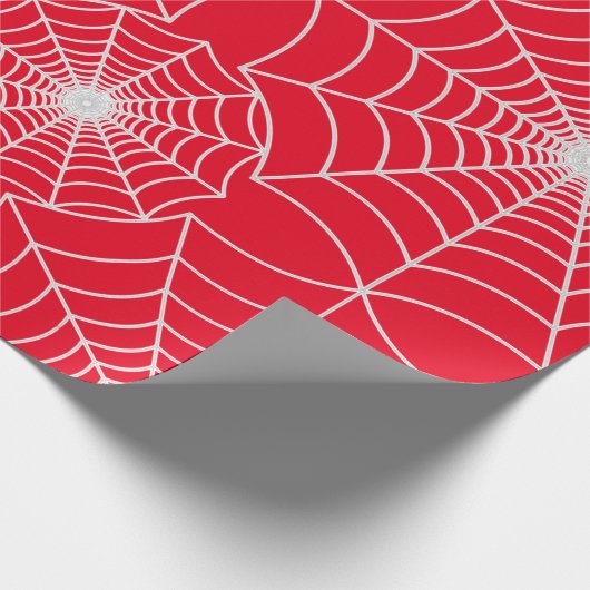 SPiderWeb Patterned Red Design Cadeaupapier (Hoek)