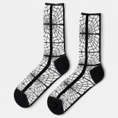 Spiderweb Print Sokken in Black en White Unisex (Links)