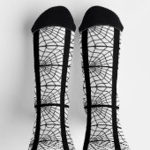 Spiderweb Print Sokken in Black en White Unisex (Top)