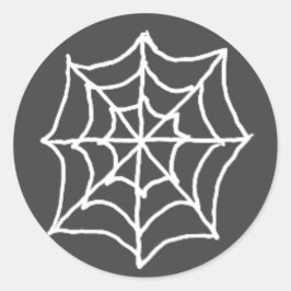 Spiderweb Ronde Stickers (donkergrijs en wit)